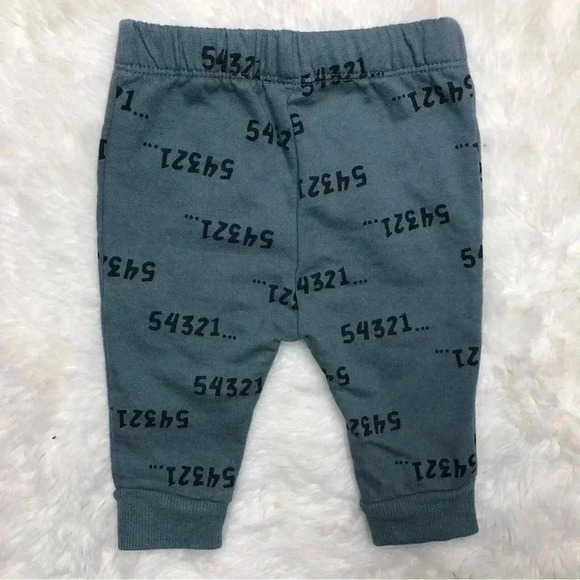 PL Baby Sweatpants Numbers Greenish Blue Size 0-3 Months - Picture 8 of 16